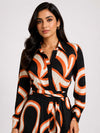 Swirl Printed Shirt Dress