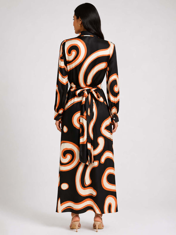 Swirl Printed Shirt Dress