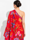 Crimson Printed Kaftan Dress