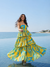 Ripple Printed Ruffled Maxi Dress