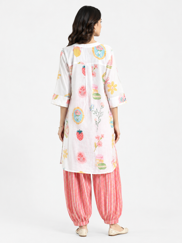 Doodle Printed Kurta Set (Set of 2)
