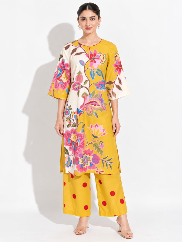 Marigold Printed Salwar Set (Set of 2)