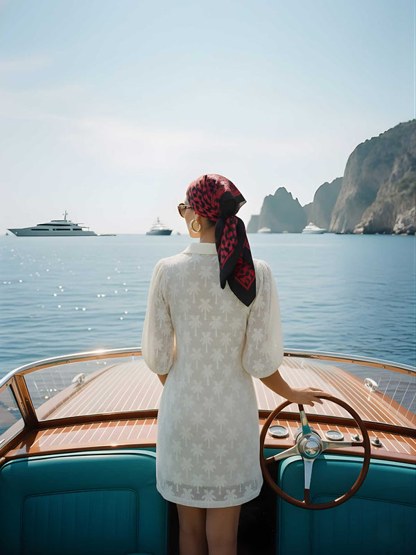 Palm Crochet Mini Dress