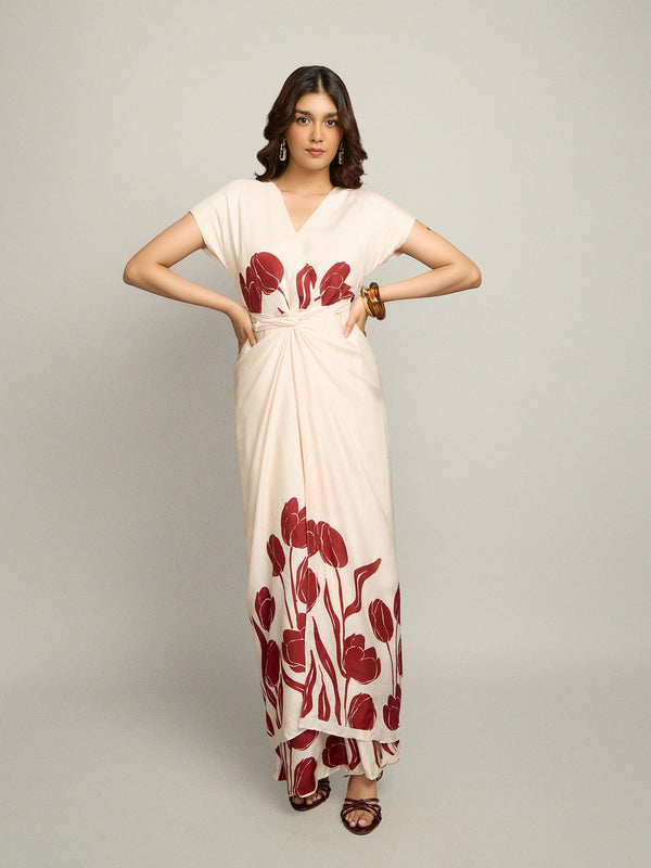 Bud Printed Wrap Dress