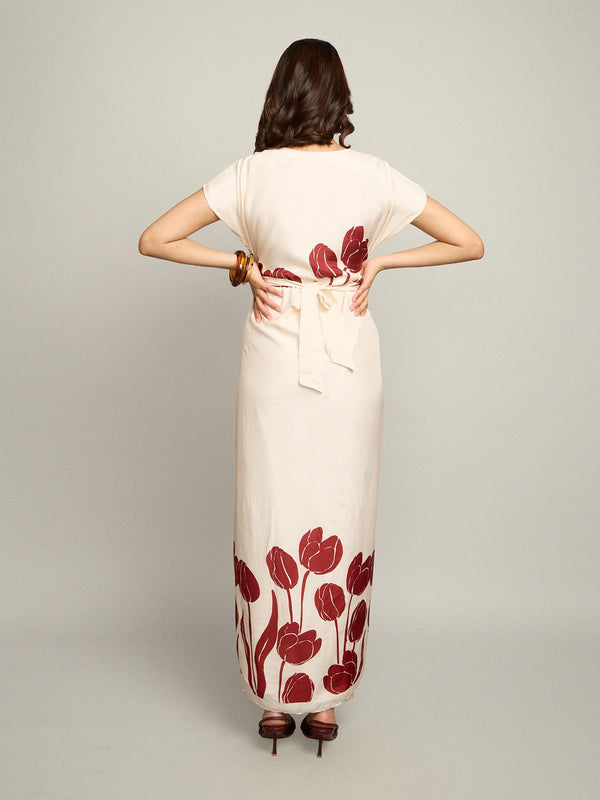 Bud Printed Wrap Dress