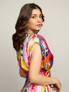Mosaic Printed Pleated Maxi Dress