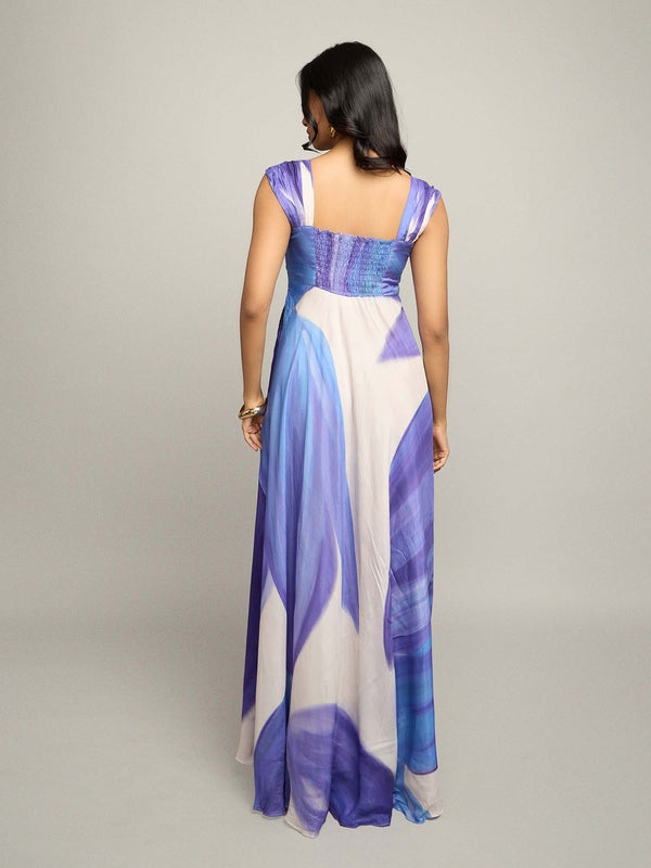 Ciel Printed Pleated Maxi Dress