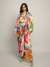 Mosaic Printed Wrap Shirt Dress