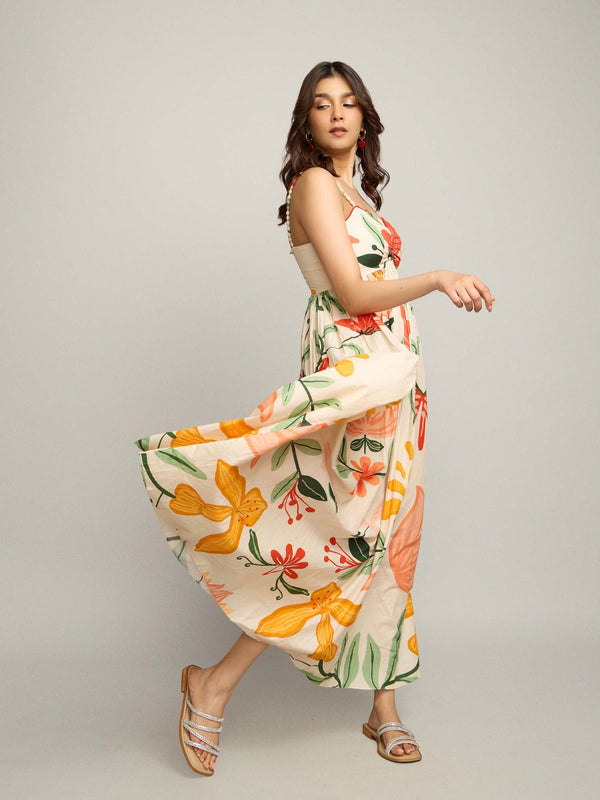 Blush Printed Maxi Dress