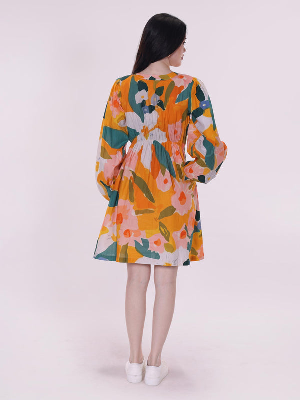 Comfortable Elara Printed V-neck Dress for women