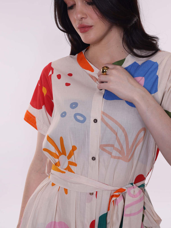 Flora Printed Midi Dress
