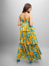 Ripple Printed Ruffled Maxi Dress