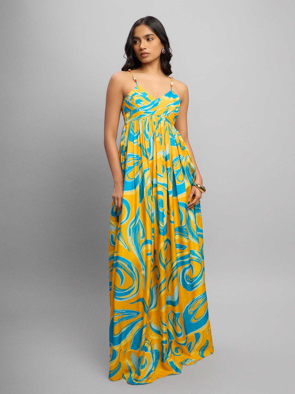 Ripple Printed Maxi Dress