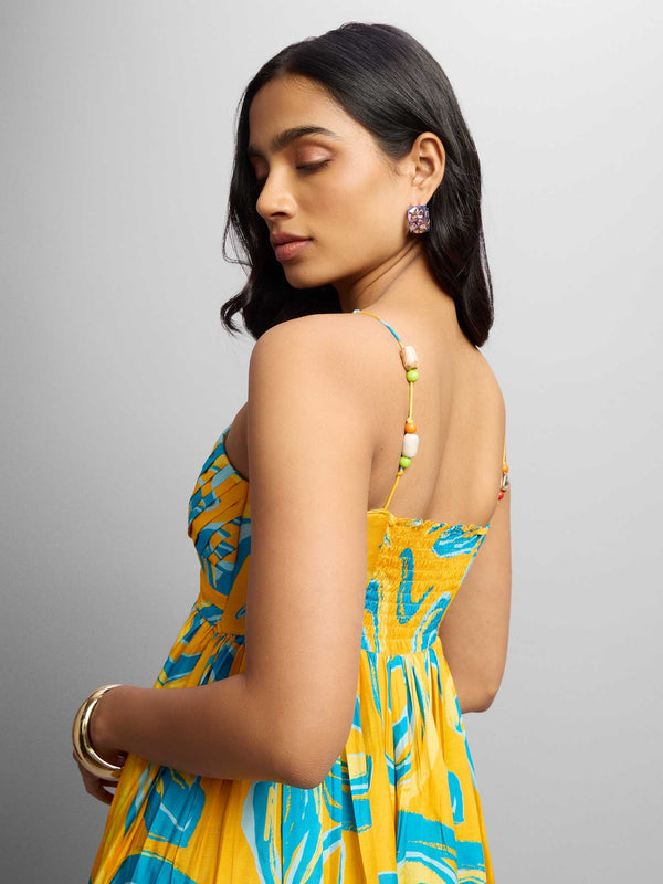 Ripple Printed Maxi Dress