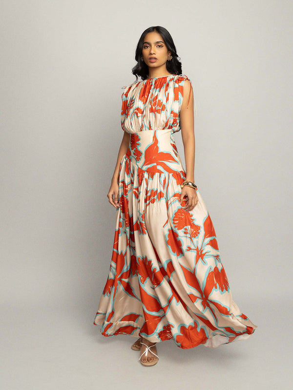 Tuscan Printed Maxi Dress