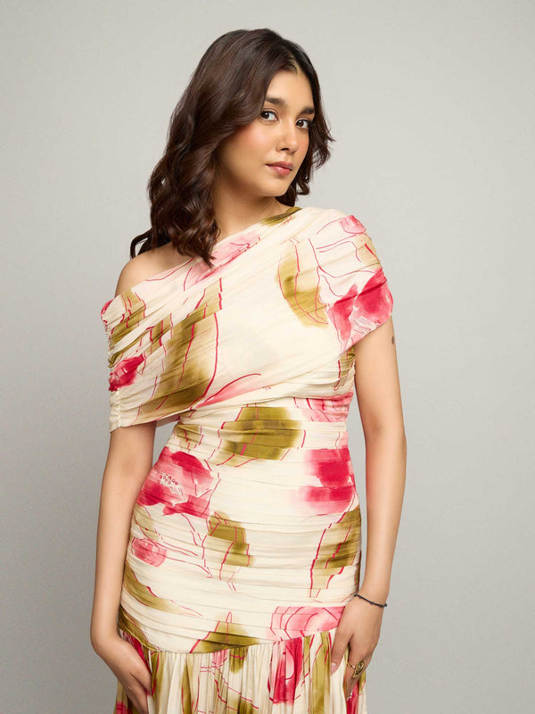 Rose Printed Maxi Dress