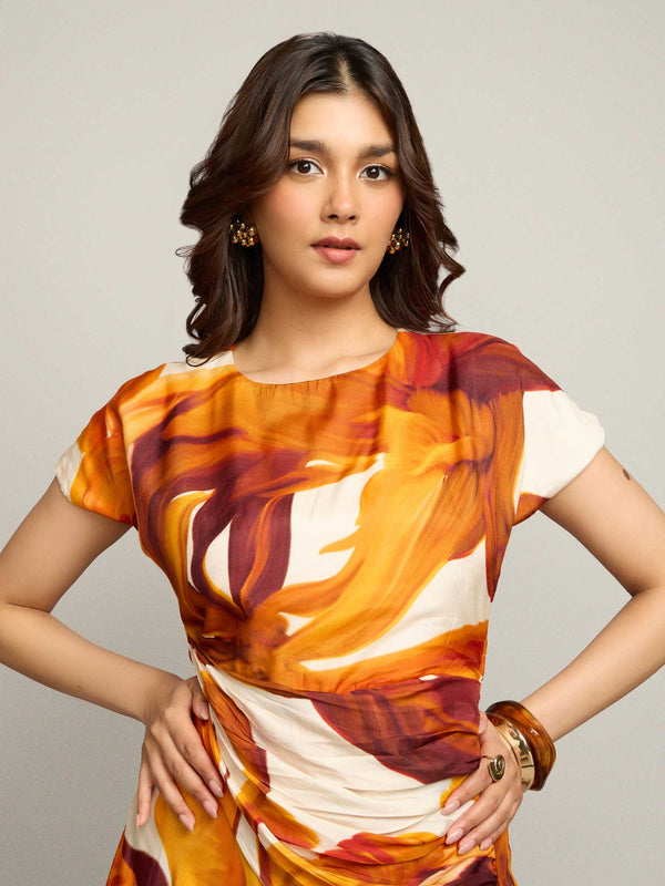 Fall Printed Maxi Dress