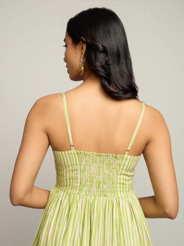 Linear Printed Maxi Dress