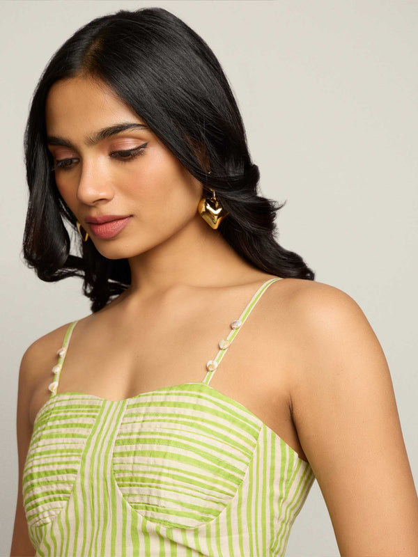 Linear Printed Maxi Dress