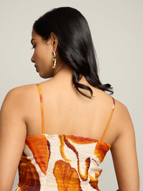 Fall Printed Strappy Dress