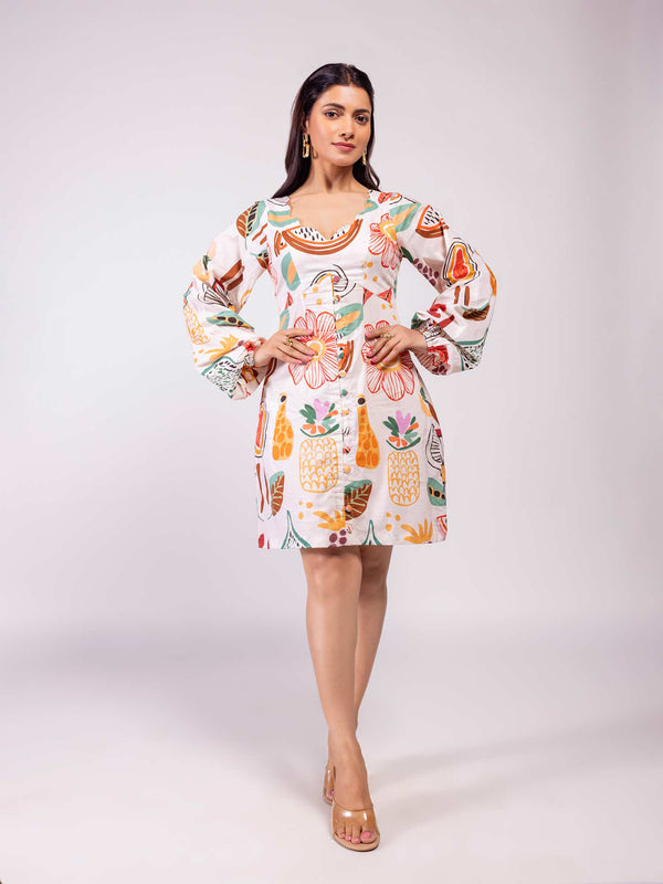 Gardenia Printed Mini Dress