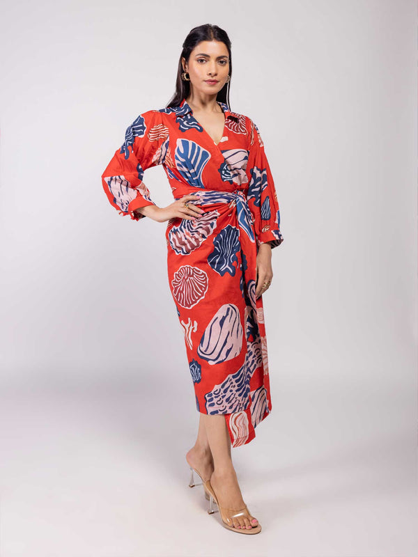 Nautica Printed Wrap Dress