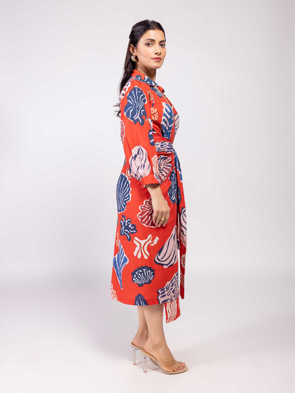 Nautica Printed Wrap Dress