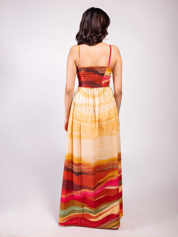 Flow Printed Strappy Maxi Dress