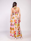 Stamp Printed Halter Neck Dress