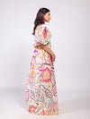 Fig Printed Scallop Maxi Dress