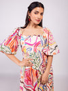 Fig Printed Scallop Maxi Dress