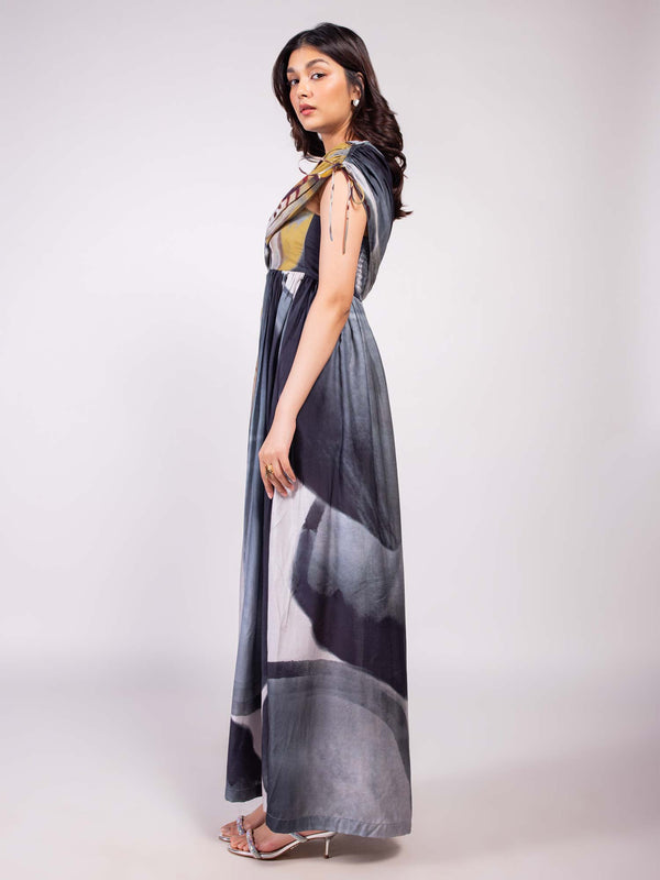 Wildflower Printed One Shoulder Maxi Dress