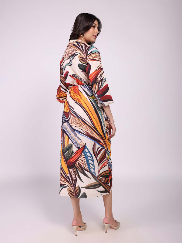 Cinnamon Printed Wrap Dress