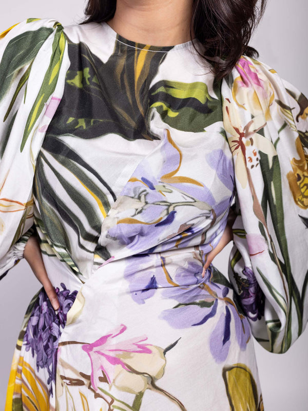 Juniper Printed Asymmetrical Midi Dress