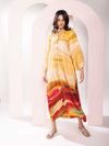 Flow Printed Ankle length Shirt Dress