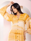 Flow Printed Ankle length Shirt Dress