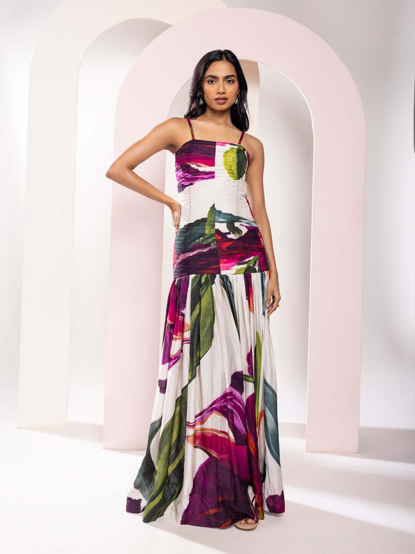 Whimsy Printed Pleated Dress