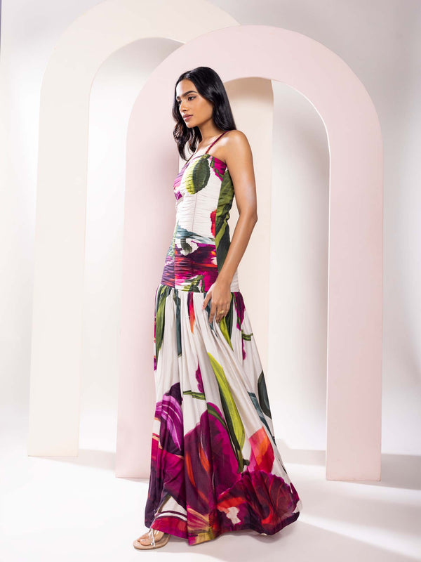 Whimsy Printed Pleated Dress