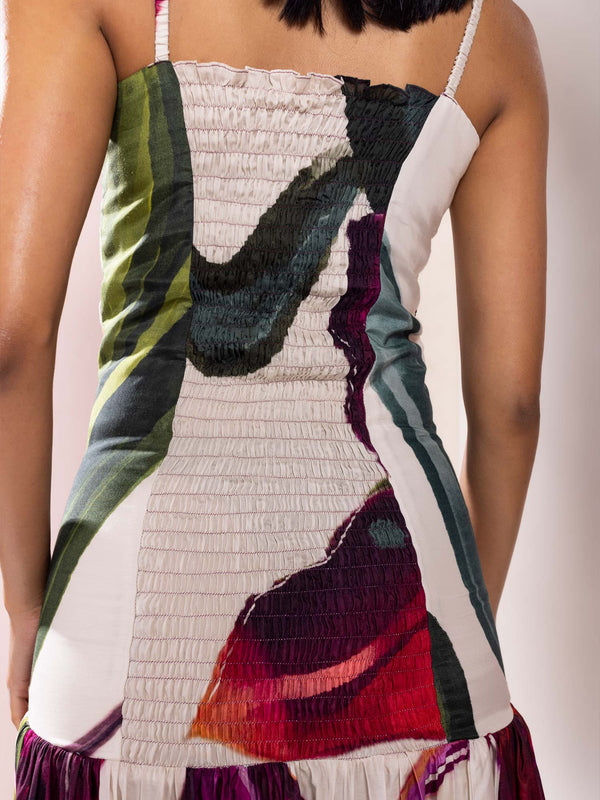 Whimsy Printed Pleated Dress