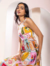 Stamp Printed Maxi Dress