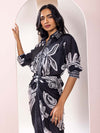 Chalk Printed Printed Wraped Skirt Set (Set Of 2)