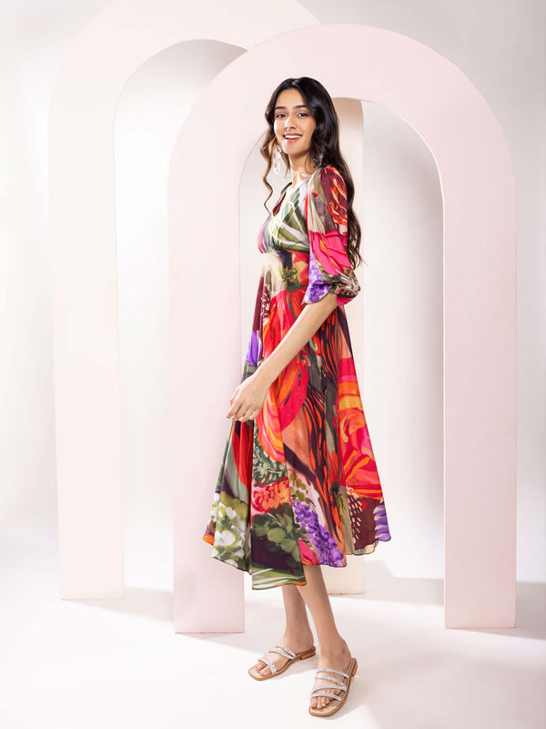 Botanica Printed Midi Dress