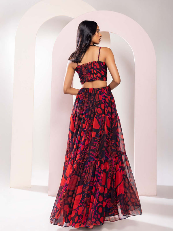 Daze Printed Strappy Maxi Dress