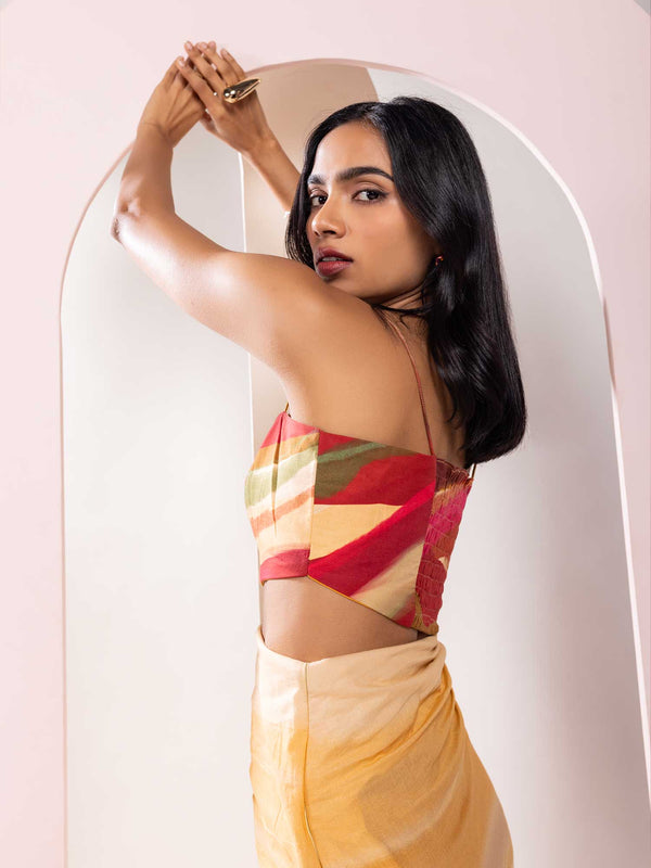 Flow Printed Cutout Maxi Dress