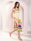Folk Printed Strappy Midi Dress