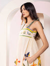 Folk Printed Strappy Midi Dress
