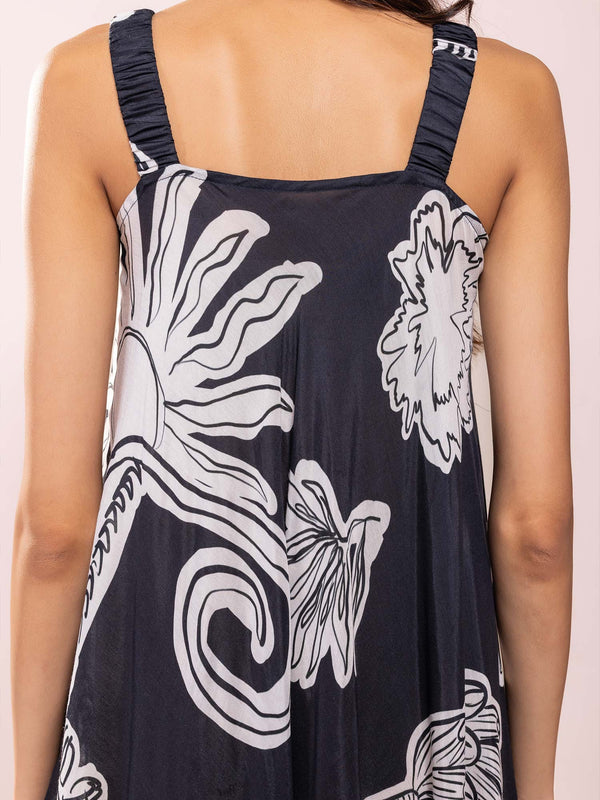 Chalk Printed Loose Fit Maxi Dress