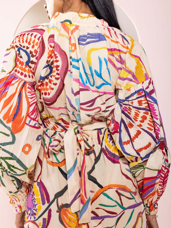 Fig Printed Mini Shirt Dress