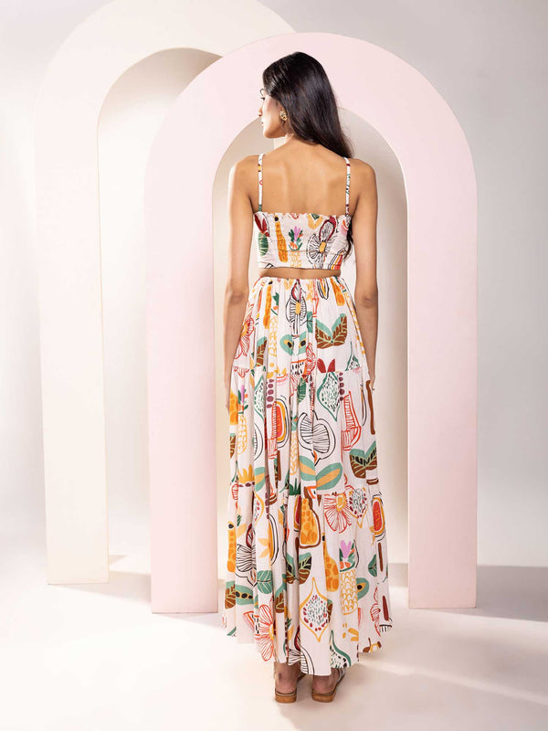 Gardenia Printed Cutout Maxi Dress