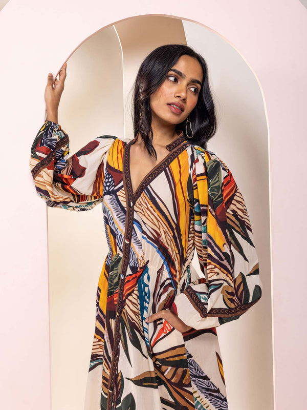 Cinnamon Printed Maxi Dress